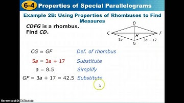 6_4 Properties of Special Parallelograms video notes