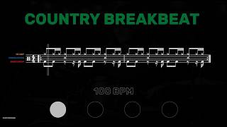 Country Breakbeat Drum Tutorial │ Sheet Music + Play-Along │ 100→40 BPM