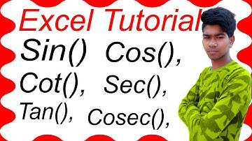 SIN, COS, TAN, COSEC, SEC, COT formula in ms excel | math and trig | ms excel for beginners Dk
