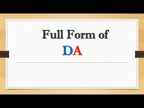 Full Form Of Da || Did You Know