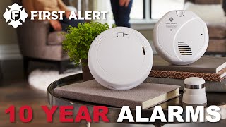 Ten Years of Smoke, Fire and Carbon Monoxide Protection with First Alert 10 Year Alarms