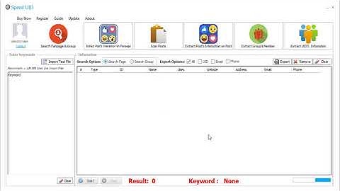 1. Login to Extract Facebook Data Software - Speed uid