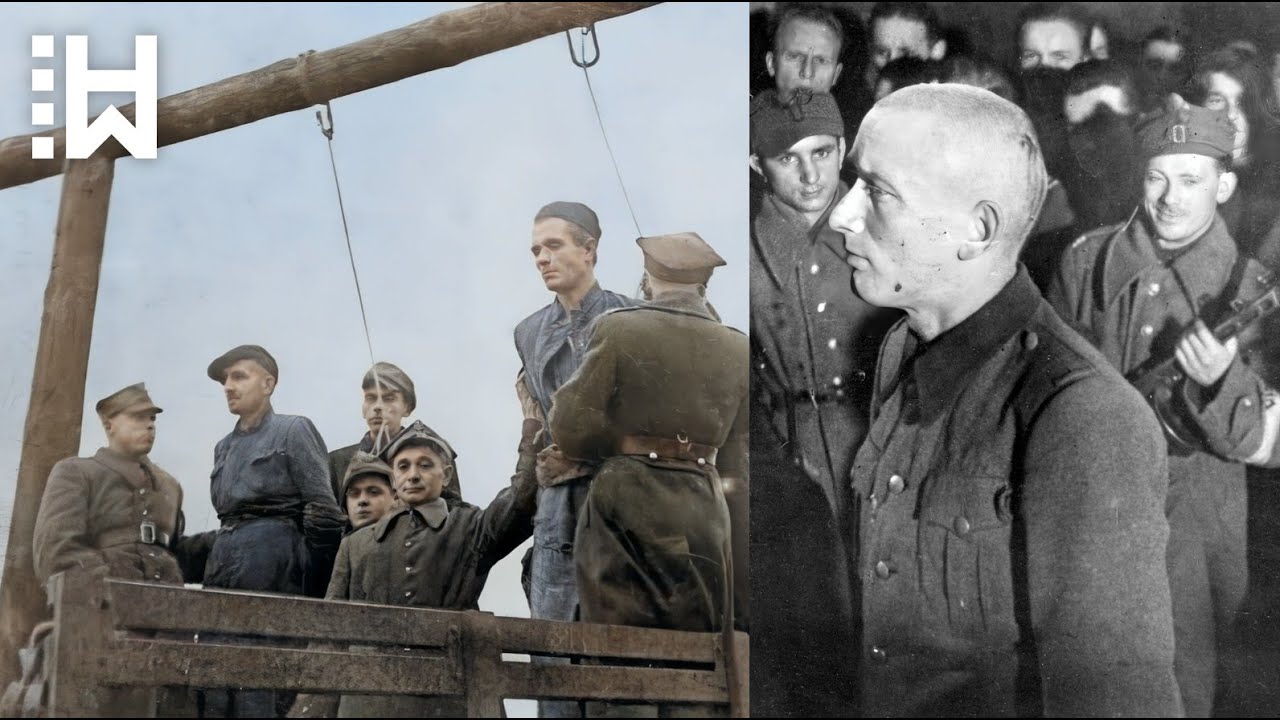 Mass public execution of Nazis whom enraged crowd wanted to tear to pieces - Majdanek execution