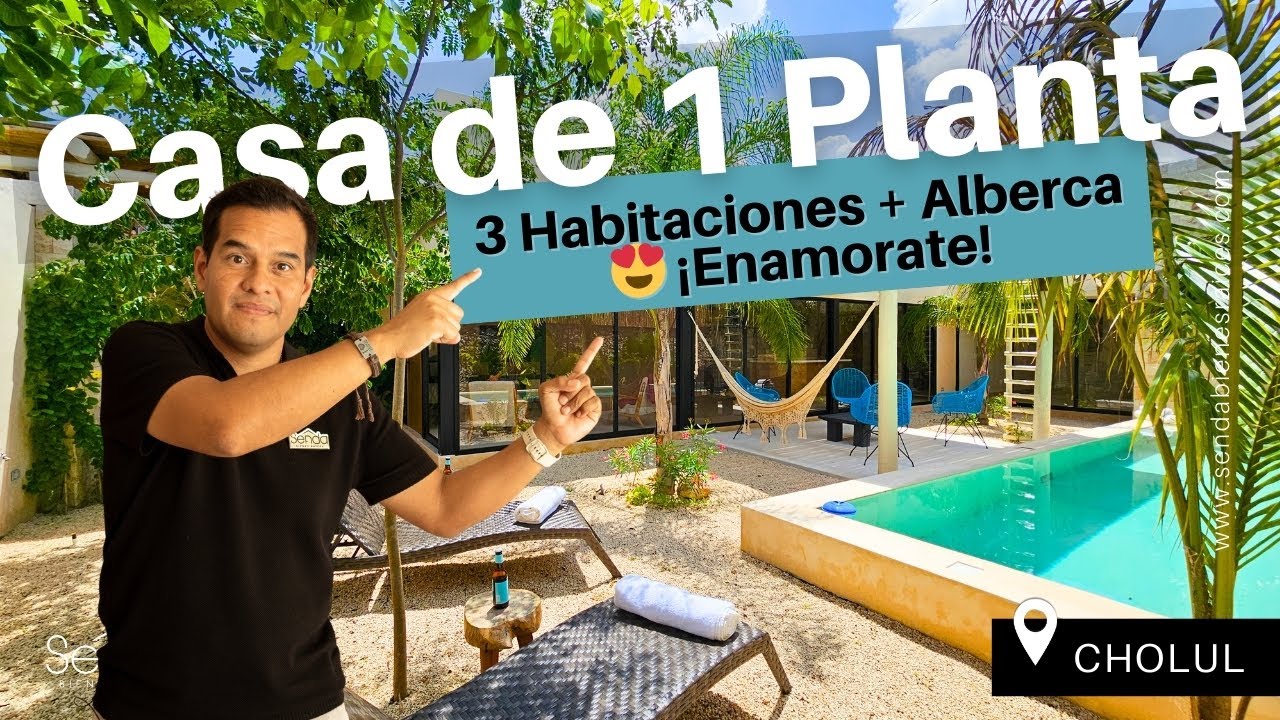 La casa PERFECTA 😍 de 1 Planta en Cholul Mérida