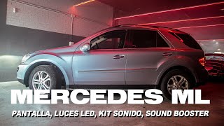 MERCEDES ML | TUNING total con Luces LED, pantalla táctil, equipo de sonido y sound booster 