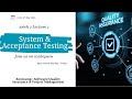 Week 2 Day 03 - System &amp; Acceptance Testing [Moderator ]