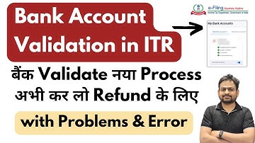 Bank Account Validation in Income Tax | ITR Bank Account Validation Problem | Add Bank in Income Tax