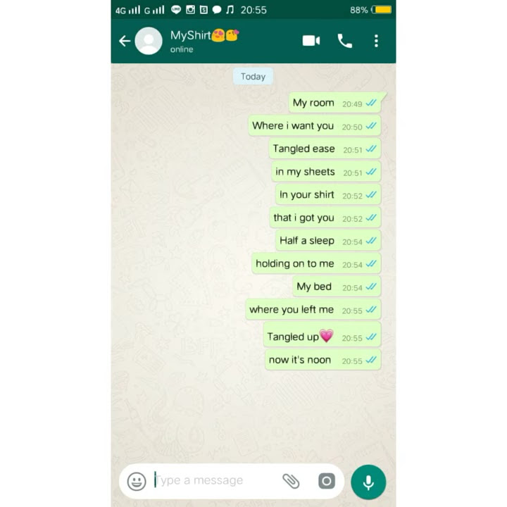 Fake Chat Whatsapp ~ Song by: Chelsea Cutler - Your Shirt