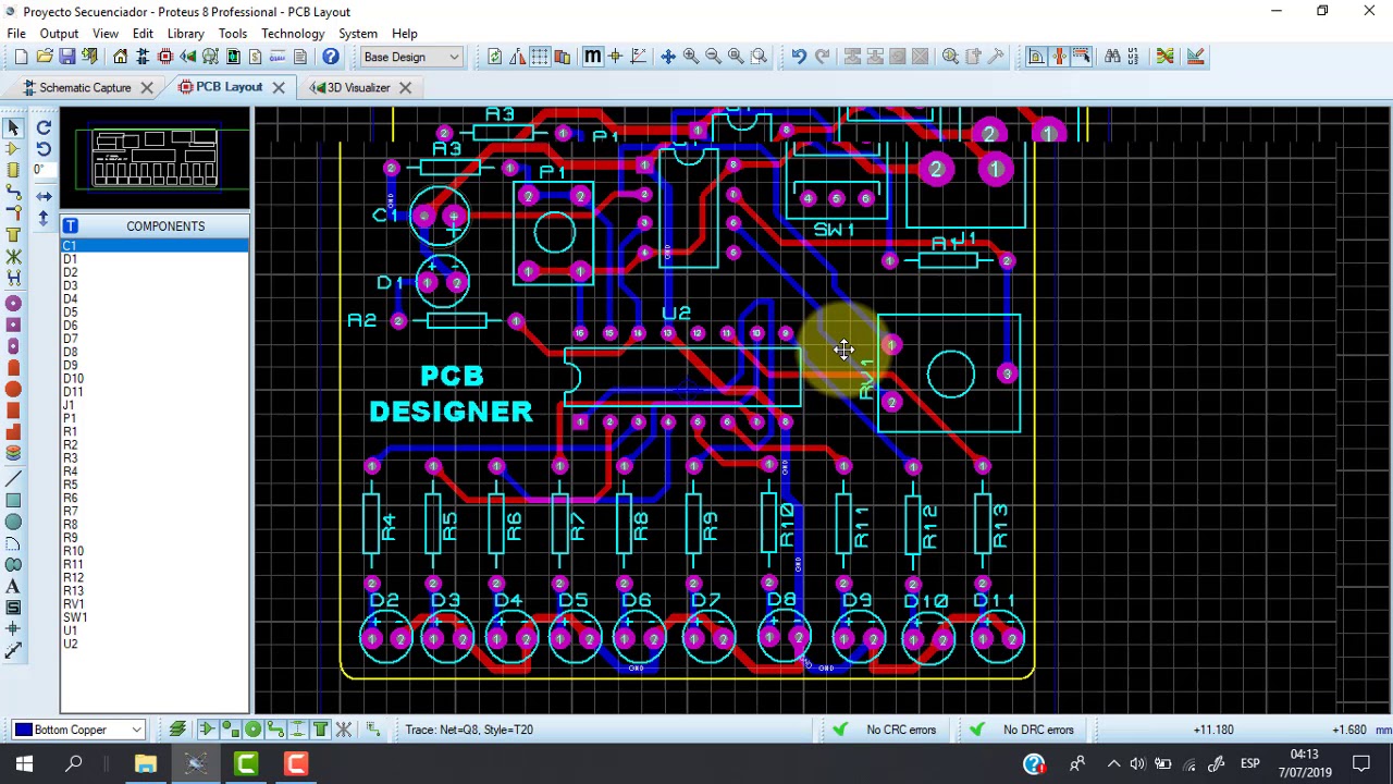 Proteus: Autoruteo en Ambas capas o 1 sola capa