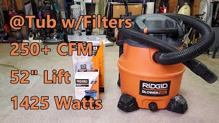 Ridgid 16 Gallon 6.5 HP Airflow And Suction After Refurb