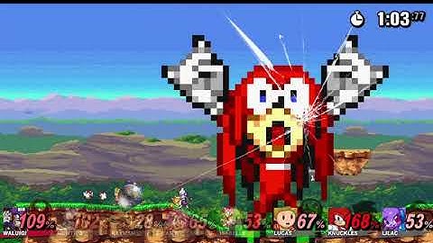 Trying 8 Player Smash in SSF2 Project B (kinda laggy)