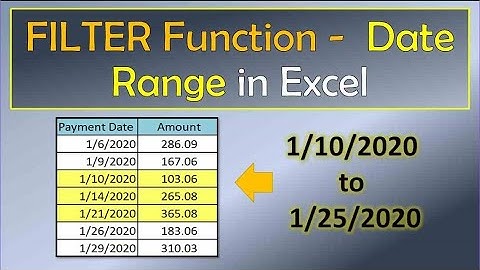 Filter Function Date Range Criteria in Excel