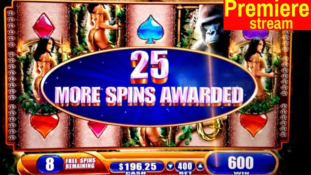 $700 Premiere Stream Queen Of The Wiald Slot Machine BONUSES Money Charge Jackpo