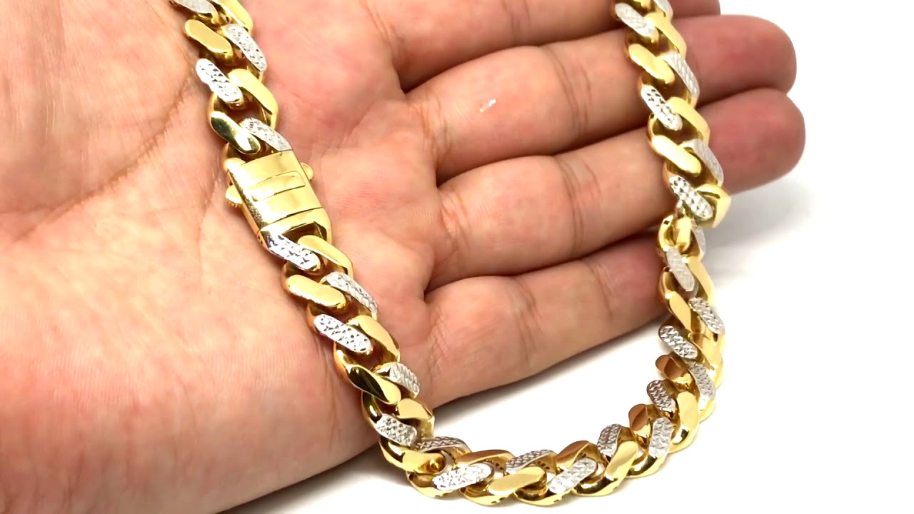 14k Yellow And White Gold Miami Cuban 