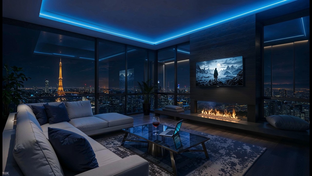 Midnight Rain & Lofi Penthouse Chill | Lofi Music [Study/Relax]