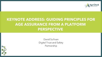 Keynote Address: Guiding principles for age assurance from a platform perspective.
