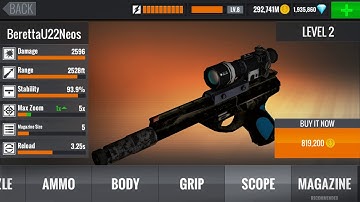 Sniper 3D Assassin Shoot to Kill Gameplay Walkthrough Upgrade Pistols BerettaU22Neos to MAXED OUT HD