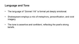 Shakespeare's "Sonnet 116" - An overview