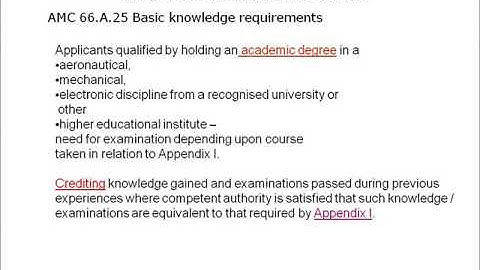 EASA Part 66 Knowledge Requirements