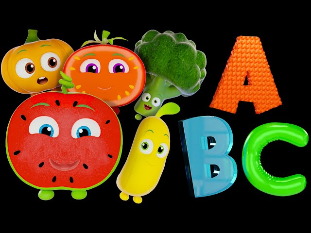 ABC Song with Funky Fruits | Baby Sensory Animation and Fun Dance Party class=