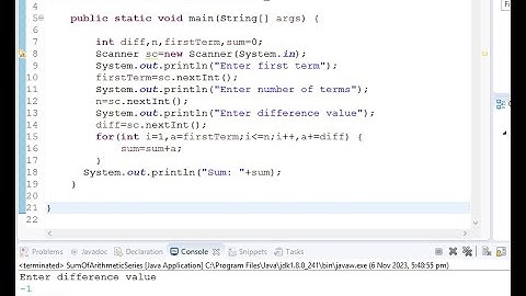 Java Program to find sum of any arithmetic series - Part 2| Technical Interview| Java Tutorial| DSA