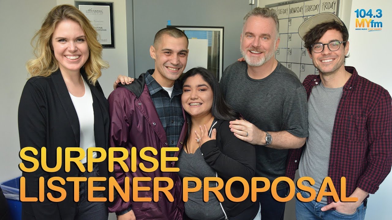 valentine helped a couple pull a surprise on air proposal youtube