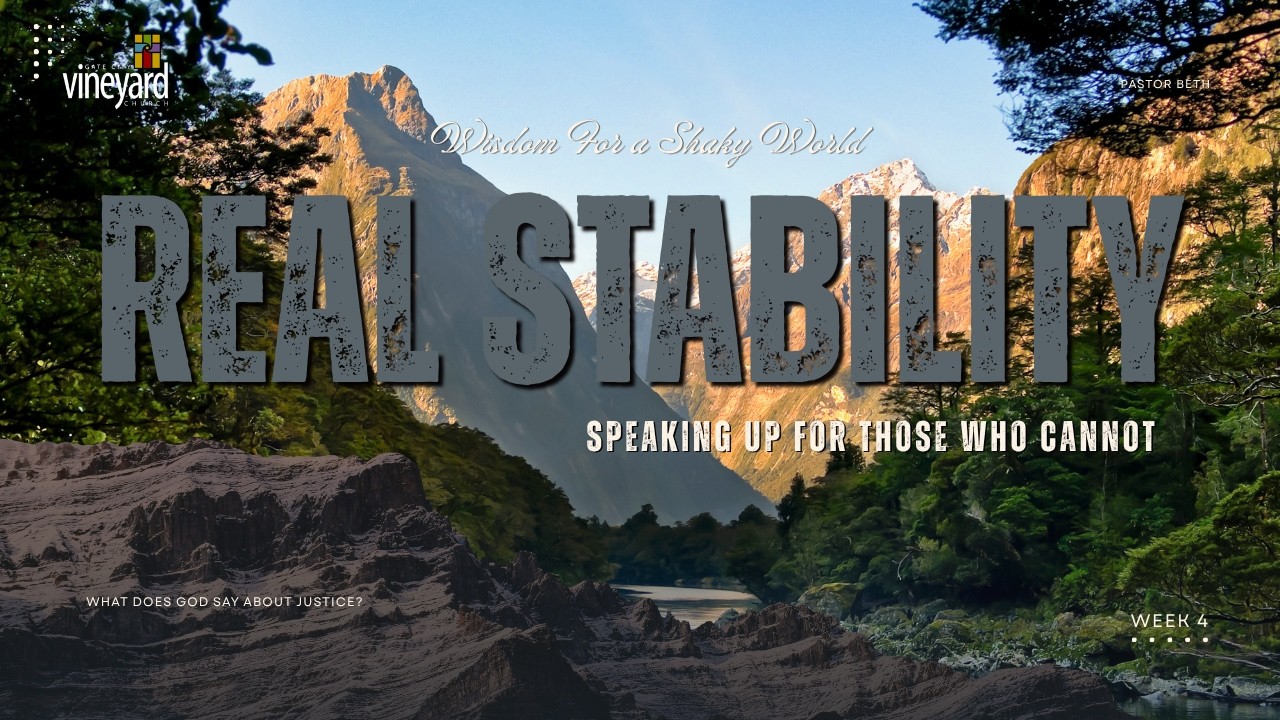 Speaking up For Those Who Cannot | REAL Stability: Wisdom for a Shaky World | Week 4 | Pastor Beth