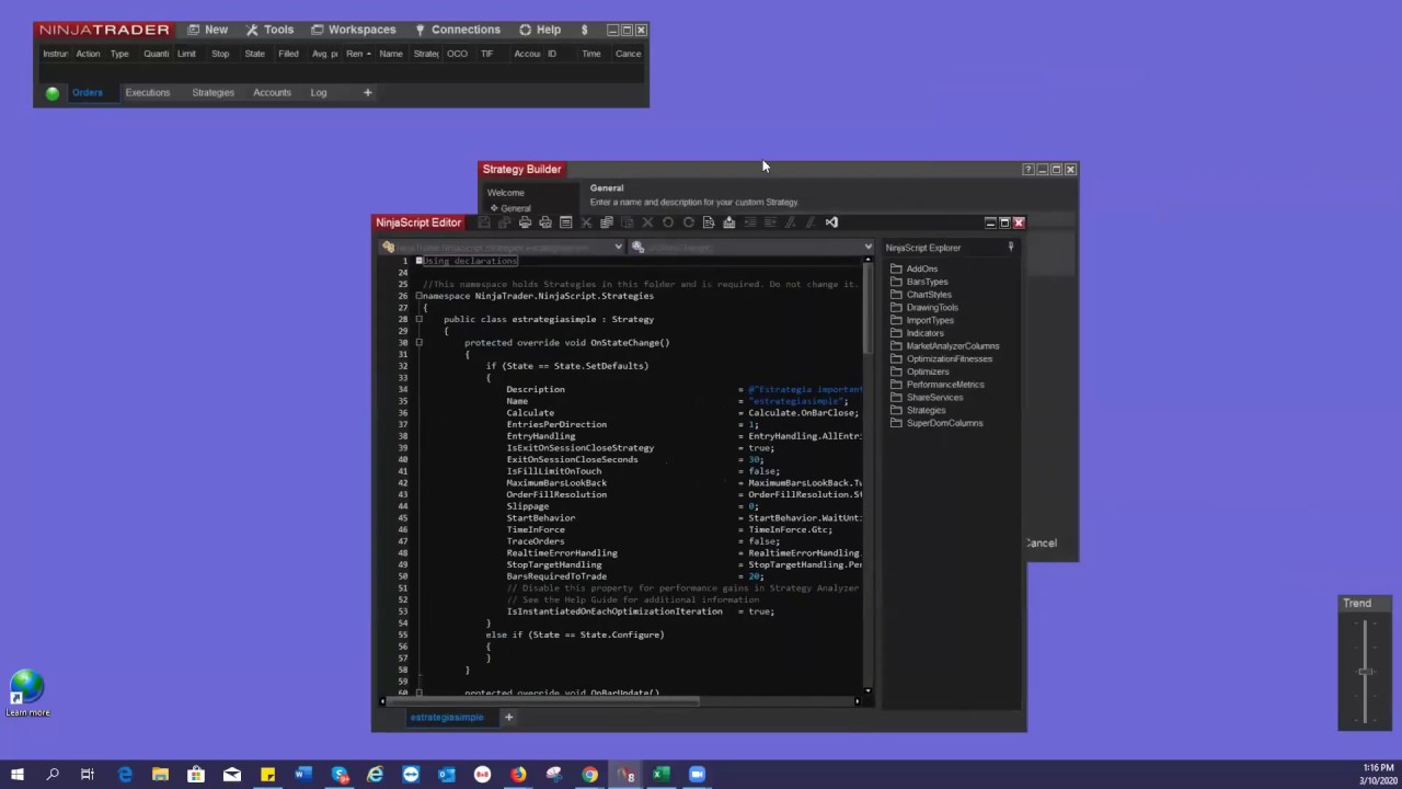 NinjaTrader - Desarrollo de Estrategias 301
