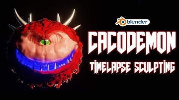 Cacodemon Sculpting Timelapse (Blend file included)