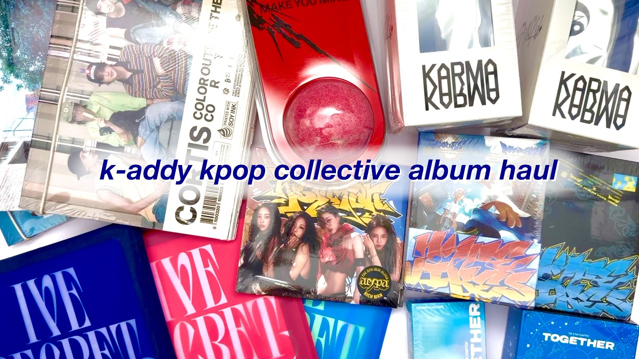 ❀ unboxing txt, stray kids, cortis, ive, enhypen, aespa ❀ kaddy kpop collective album haul #16