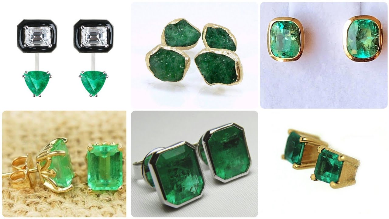 3.67 Carat Exclusive Cushion Colombian Emerald Stud Earrings