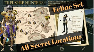 PUBGMobile|| GOLDEN PHAROAH SET || TREASURE HUNTER || Feline Set || All Secret Locations and Codes screenshot 5