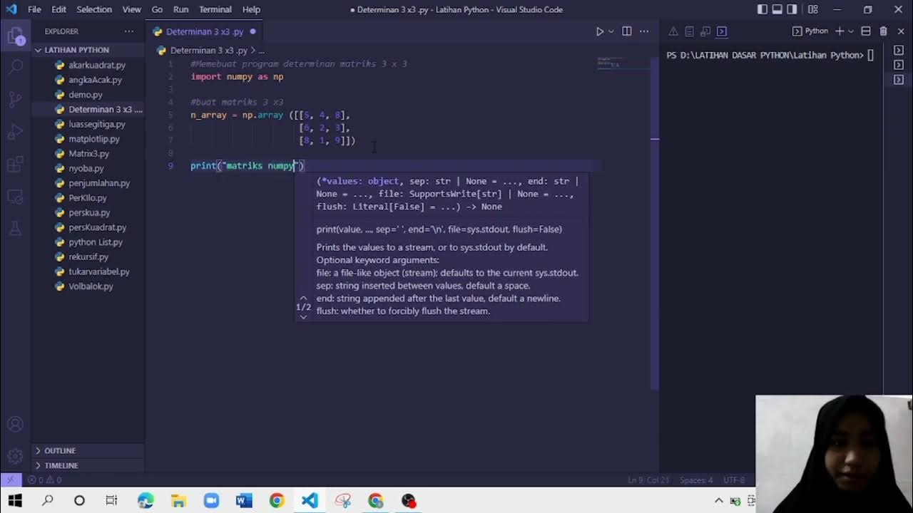 Program perkalian matriks 3 x 3 menggunakan bahasa Python. - YouTube