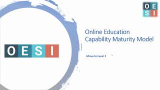 Online Education Maturity model Level 2.