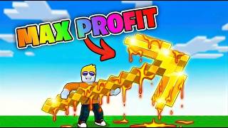 Upgrading to MAX LEVEL PICKAXE For MAX PROFIT in Roblox Pickaxe Tycoon