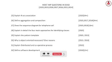 OOSD MOST IMPORTANT QUESTIONS | KUD | previous year question papers