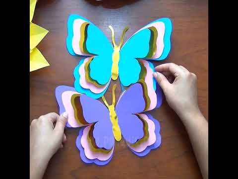 MARIPOSAS como hacer con cartulinas Manualidades para fiestas y eventos con moldes GRATIS en PDF