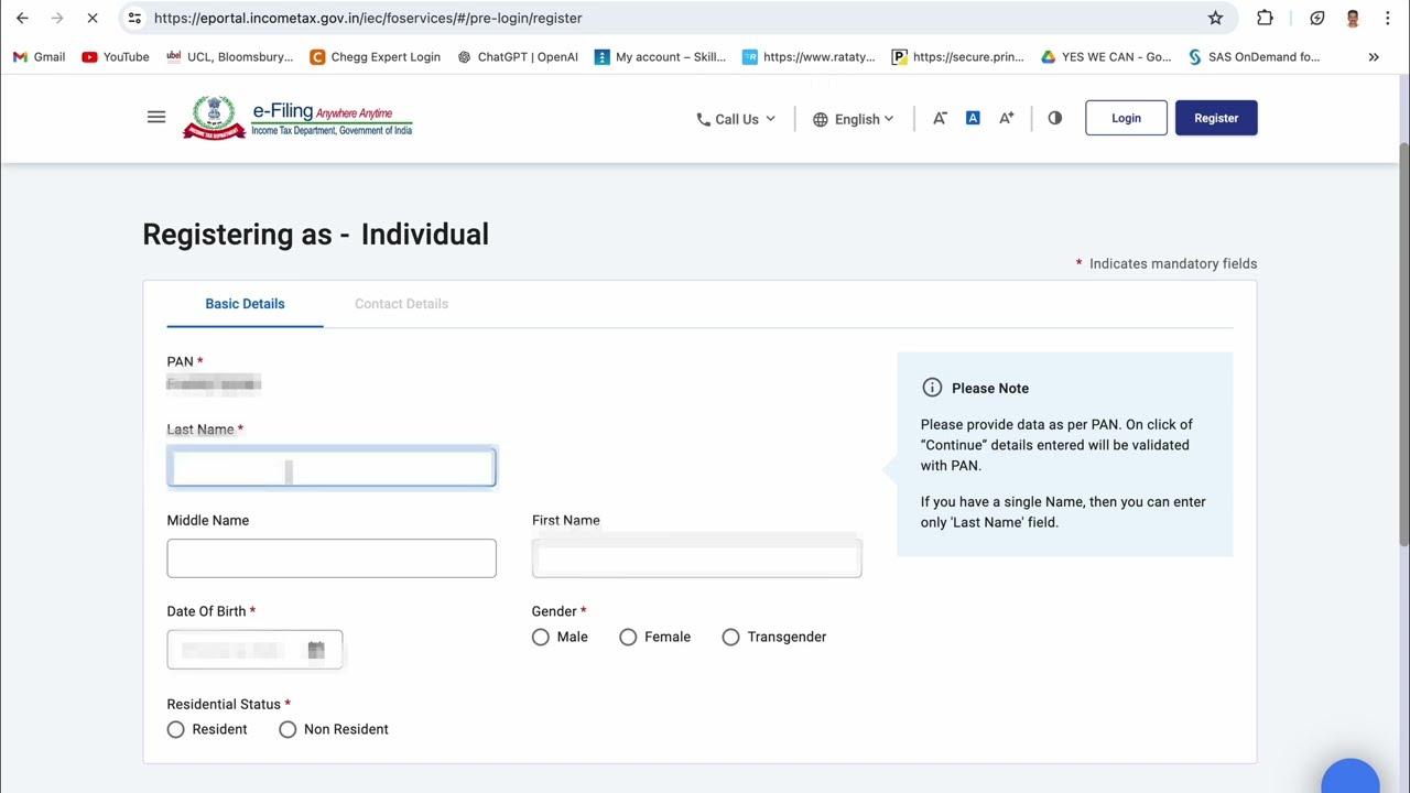 Registration in Income Tax Portal | Malayalam | India| Pan card | in 2 Min 