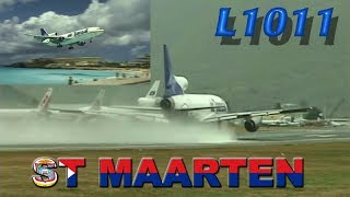 L1011 Tristar At St Maarten Wet Runway Takeoff 2000