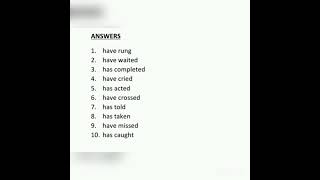 ##Present Perfect Tense##Worksheet with answers