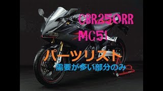 CBR250RR MC51 パーツリスト　純正品番