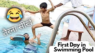 Watching a Kid's Reaction on his First Day in the Pool, Swimming Vlog, Swimming Tips for Beginners