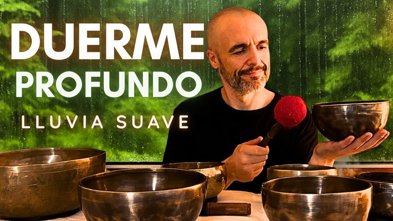Cuencos Tibetanos para Dormir con Lluvia Suave | Baño de Sonido para Calmar tu Sistema Nervioso