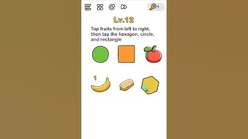 BRAIN OUT TAP FRUITS LEFT TO RIGHT THEN TAP HEXAGON CIRCLE AND RECTANGLE