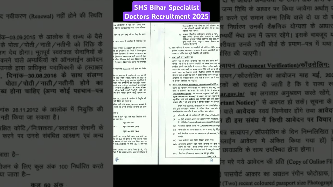 SHS Bihar Specialist Doctors Recruitment 2025 