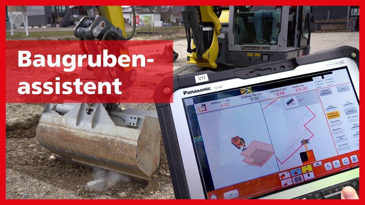 3D-Baggersteuerung von MTS | Baugrubenmodell auf der Baustelle erstellen | MTS-NAVI