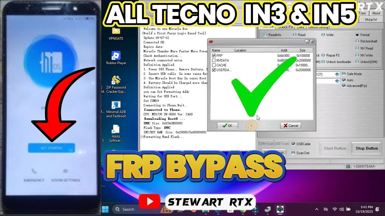 TECNO i3 | i5 FRP Bypass Unlock Tool 2025, TECNO CA6 FRP Bypass Through Miracle Box (CAMON CM FRP)