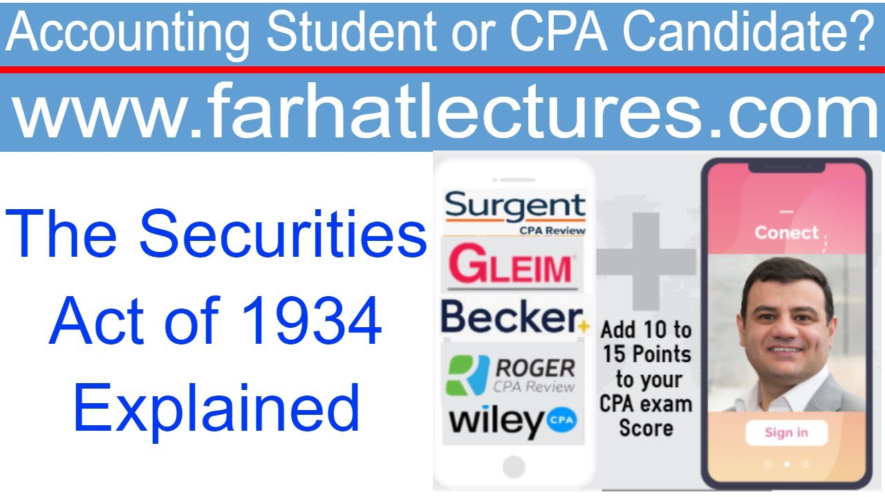 Securities Act of 1934 Explained for  CPA Exam