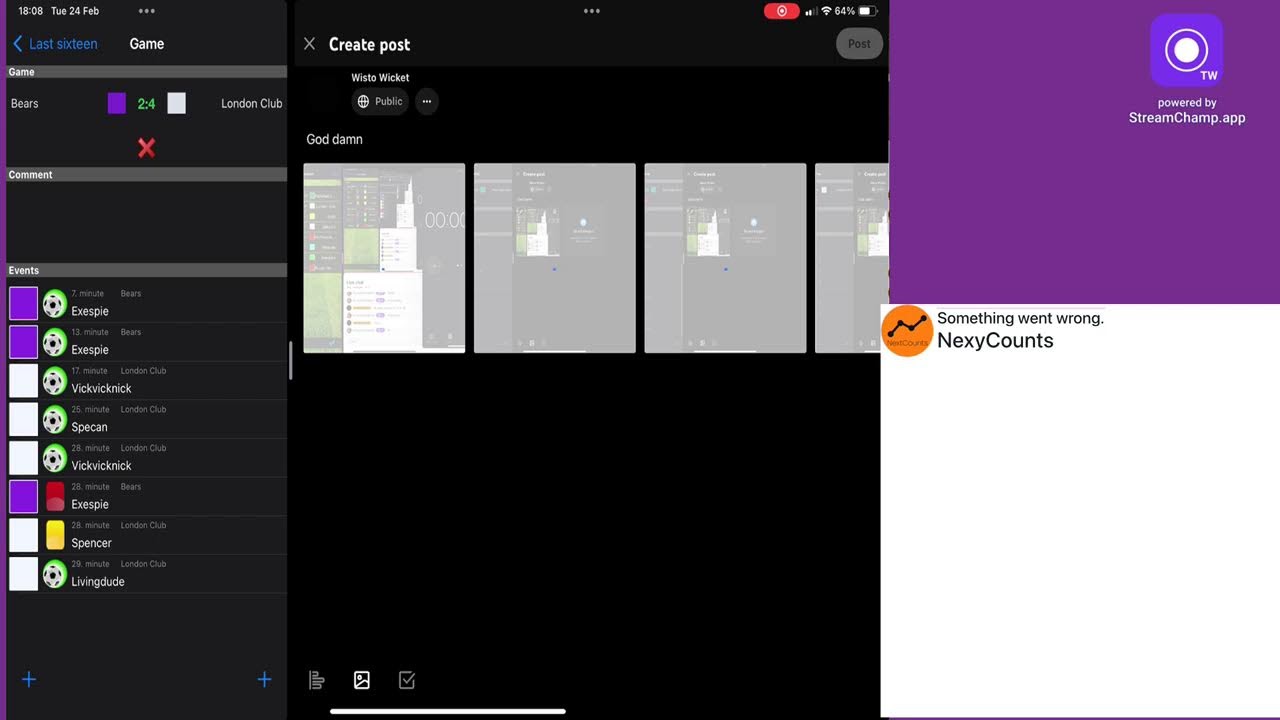 Masochill FC vs Packman Club AND Bears Vs London Club RO16 leg 1
