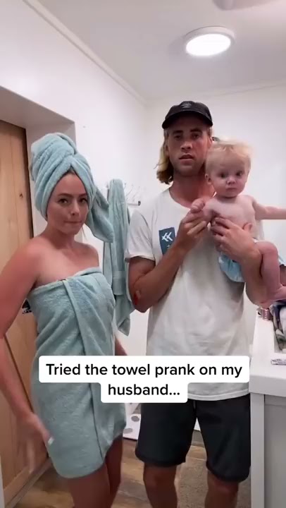 Tried the towel prank on my husband #shorts